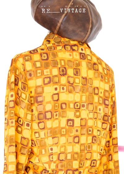 萬花筒黃橘色小方格襯衫2