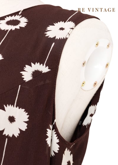 Floral Curtain 牛奶巧克力色雪紡長洋裝7