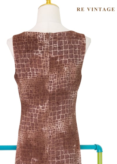 荒野豆沙棕色石牆紋理長洋裝13