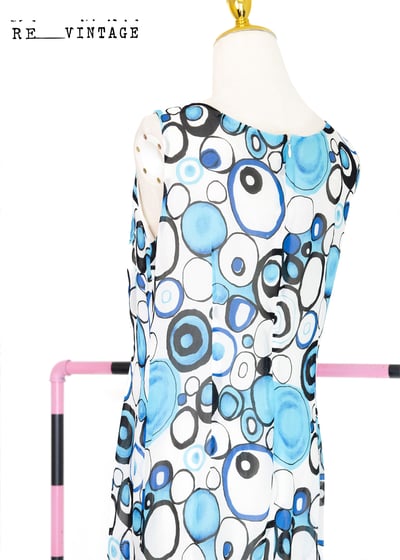 水藍普普圈圈夏日長洋裝13