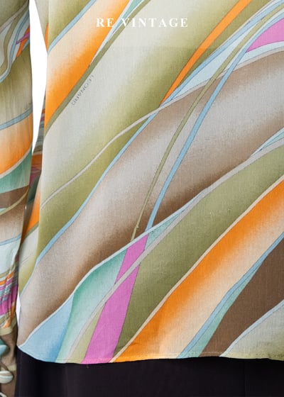 日本製 - 迷幻調色盤流動絲巾襯衫14