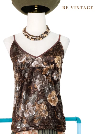 沈睡森林花影絨布細肩帶背心1