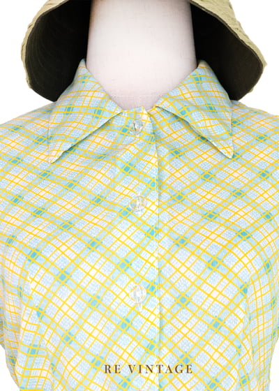 套裝上衣 - 檸檬汽水菱格紋上衣3