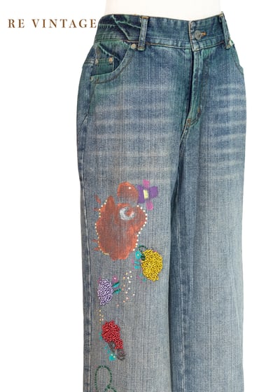 Deep Green 帥氣刷色直筒牛仔褲11