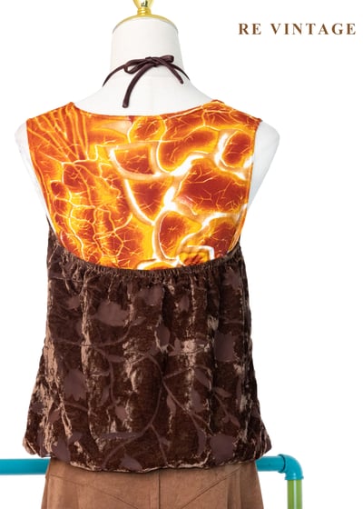 焦糖燒花工藝繞頸露背背心7