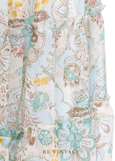 沖繩玻璃寶石色圖騰雪紡洋裝10