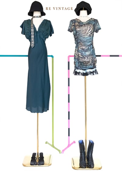 牛仔斑馬紋迷霧網紗迷你洋裝/長版上衣2