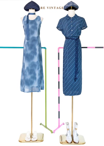 套裝裙子 - 藍色海風斜紋長裙（26"）2