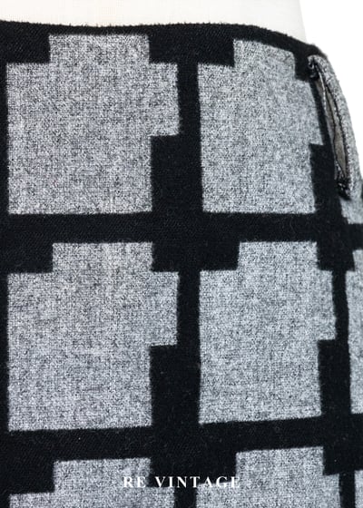 錯視階梯格紋毛呢短裙（28"）4