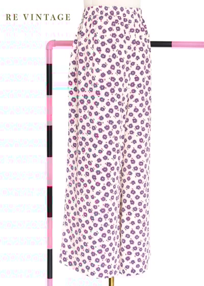 紫色小花寬版褲褲（32-34"）6