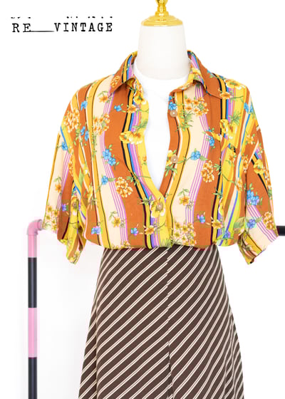 香蕉焦糖千層蛋糕夏日花花襯衫1