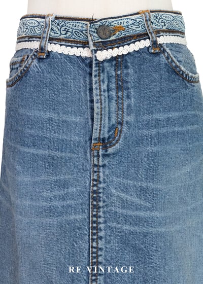 流浪的波西米亞變形蟲緞帶流蘇牛仔裙（27"）3