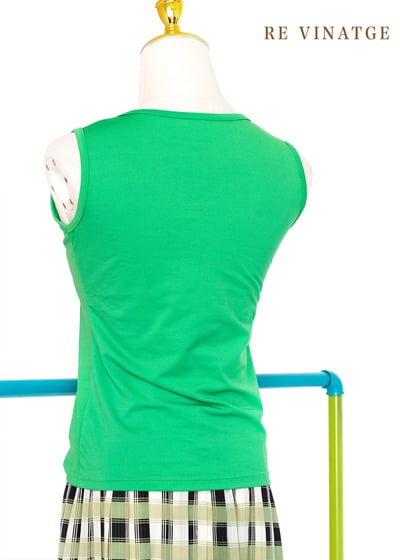 油綠色小蝴蝶棉質背心6