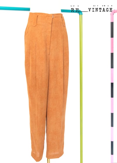 暗橘子色高腰煙管褲1