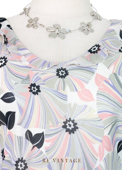 春夏糖粉花開雪紡洋裝5