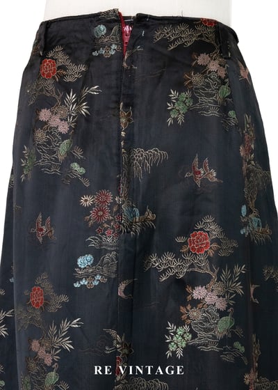 古典松鶴花卉緹花光澤長裙（28"）11