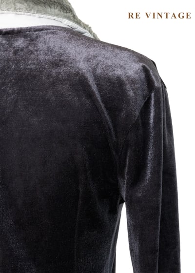 深冬劇場深灰光澤絨布長洋裝13