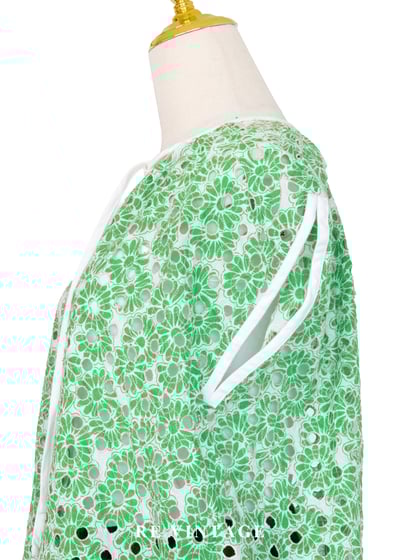 清新俏皮蕾絲花紋寬版上衣/迷你洋裝8