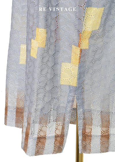 幾何迷蹤 - 藍灰色蕾絲旗袍洋裝11