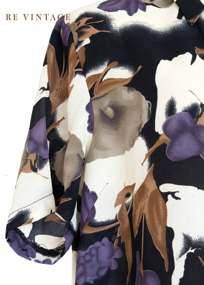 神秘紫花復古冷靜短袖上衣4