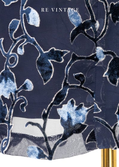 湛藍天鵝絨花蔓影短裙7