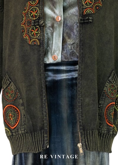 旅途文化印記橄欖綠黃連帽外套9