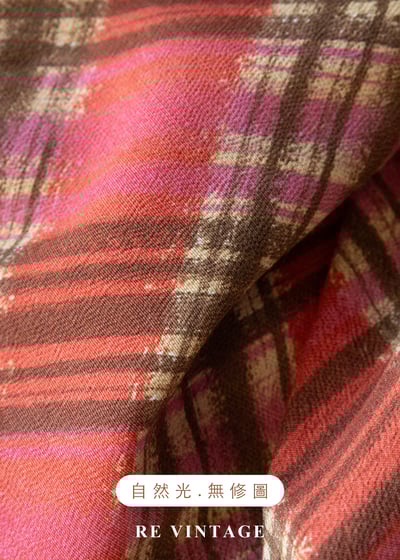 珊瑚紅菱格紋可愛長裙（28"）13