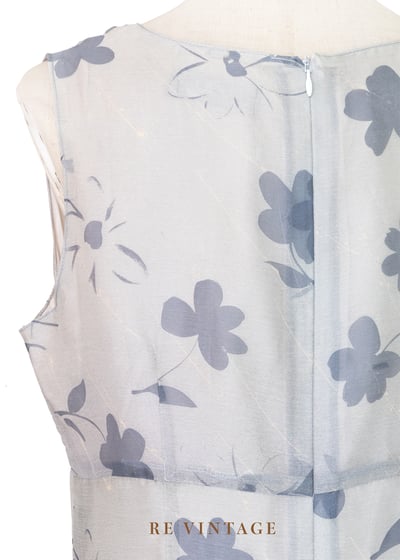 黃昏灰霧漸層飄逸灰花長洋裝11