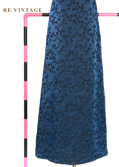 藤蔓藍光銀河優雅細肩帶長洋裝7