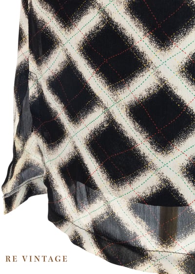 石墨方格三色線條長裙（29"）10