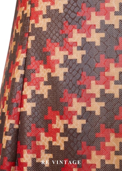 巴黎知性女孩紅棕十字紋洋裝9