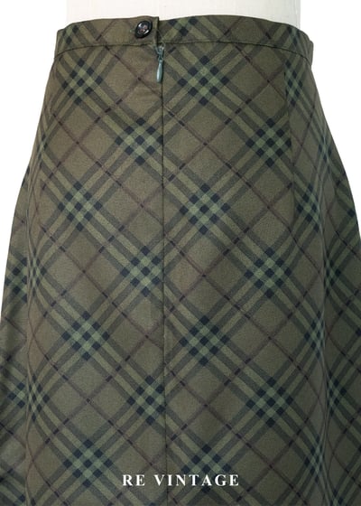 漫步劍橋橄欖綠斜格紋長裙（26"）8