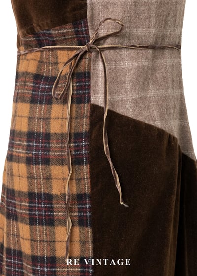 Brown patchwork 毛呢洋裝14