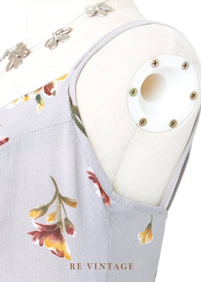 石灰色橘花盛開細肩帶洋裝8