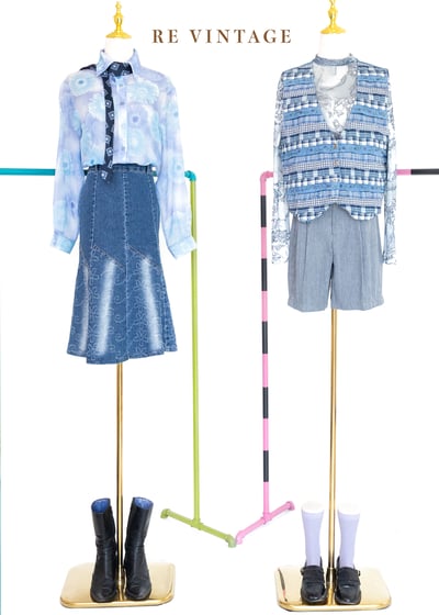 『歐洲寶物』格紋千層派牛仔背心2