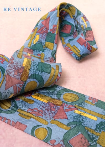 淺藍幾何塗鴉領帶6