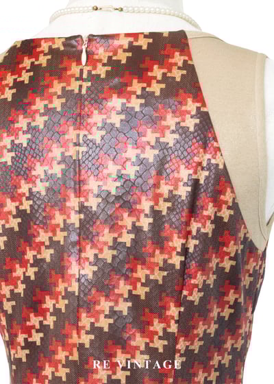 巴黎知性女孩紅棕十字紋洋裝15