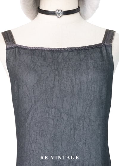 極簡主義 - 灰美人格紋肩帶長洋裝6