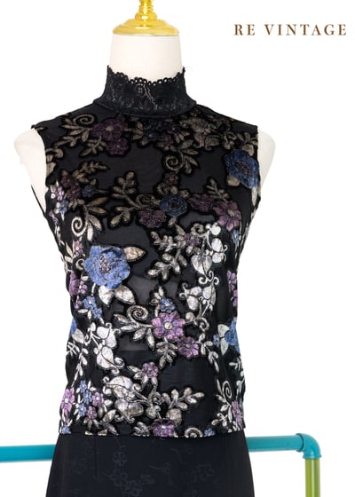 古典美封存の花透膚背心1