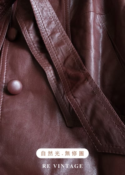 紅酒微醺之夜 - 復古腰身皮革外套15