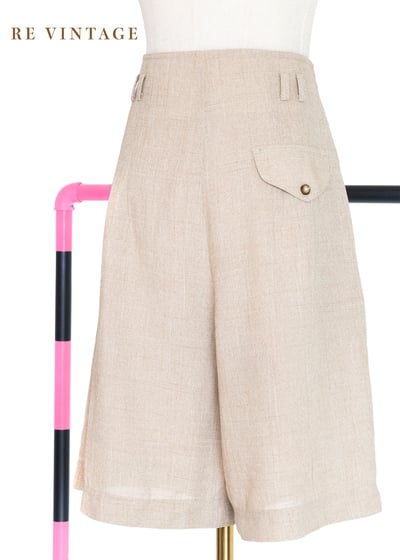 質感單品 - 亞麻色高腰短褲（27"）7