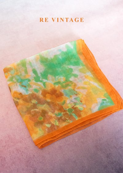 午後叢林暈色絲巾7