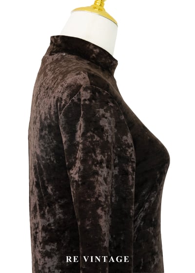 義大利製質感單品 - 深咖啡色俐落現代感絨布洋裝9