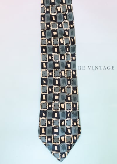 小白格藍小花領帶6