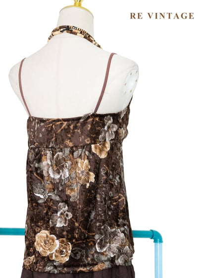 沈睡森林花影絨布細肩帶背心9