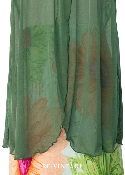 森林薄霧粉花顯露細肩帶背心4