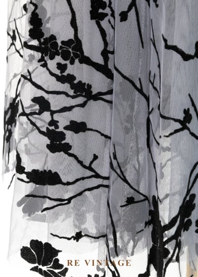 黑灰枝葉紋理紗質蓬裙(25-35")6