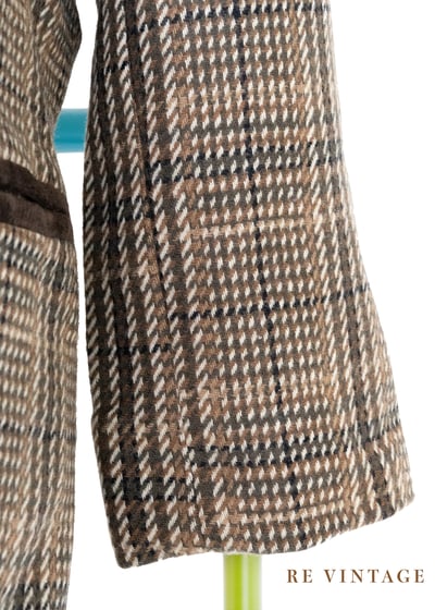 氣質單品 - 日本製 棕綠色的格紋西裝外套5