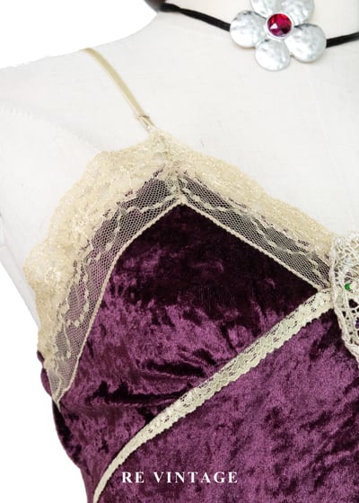 空靈少女 -  紅紫色絨布細肩帶背心5