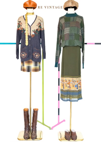 Courtyard 薄款寬鬆千鳥格紋套頭毛衣2